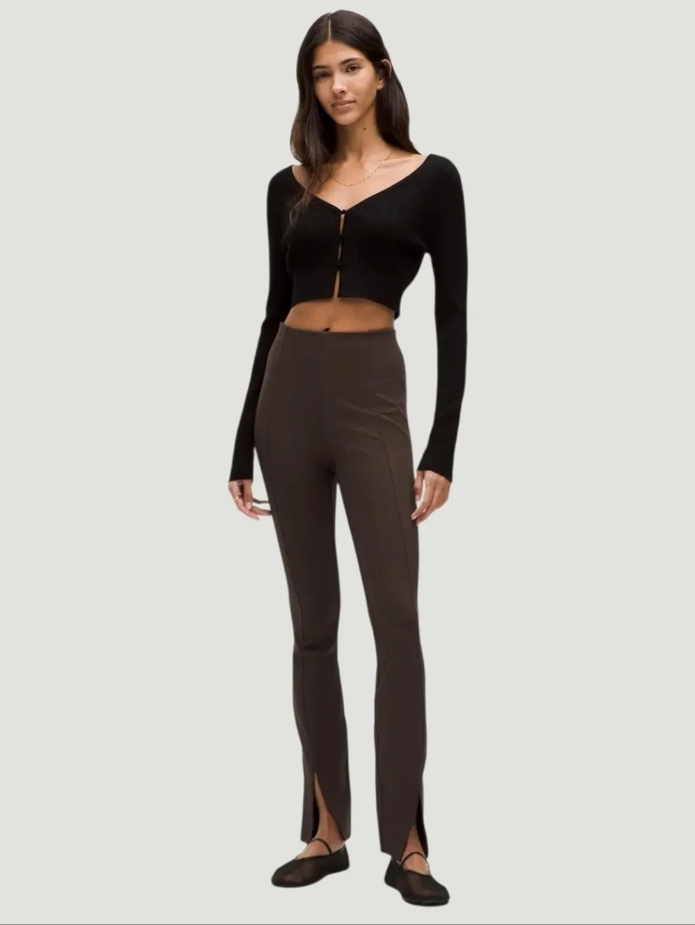Lululemon Stretch Knit High Rise Pull-On Pants Brown Small
